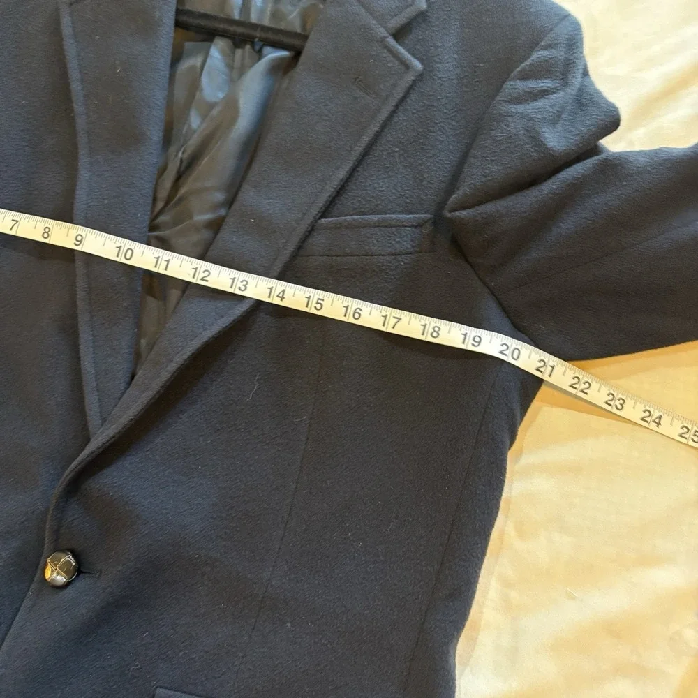 100%‎ Cashmere Men's Navy Blue Blazer Sport-Coat 2 Button Sz XL Made in USA